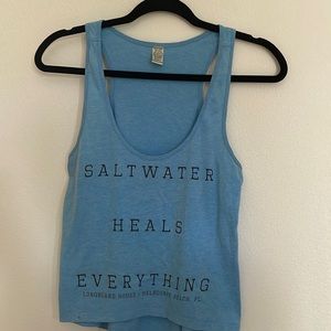 small beach tank top blue